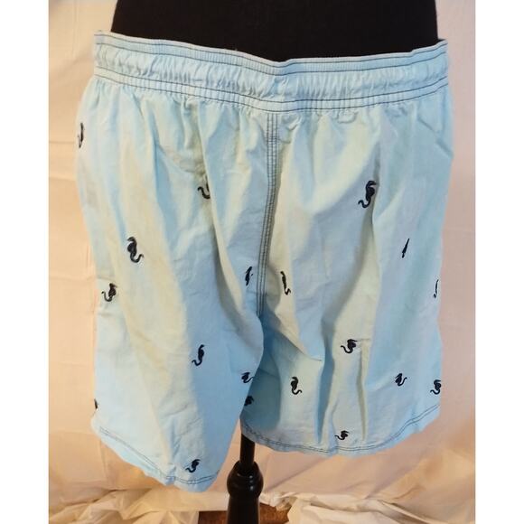 Cremieux Swimwear Men's Trunks Light Blue w/Seahorses Size L - Picture 3 of 6
